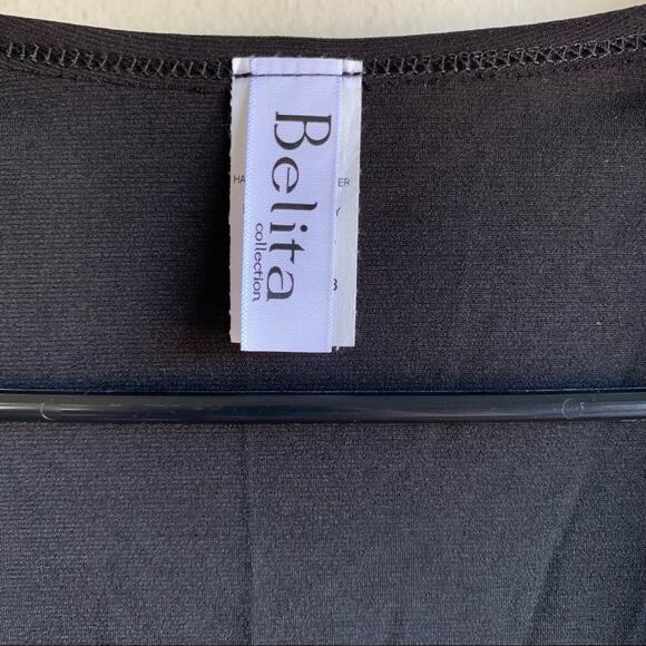 Belita Collection Black Crop Cross Top Size Large - Picture 5 of 5